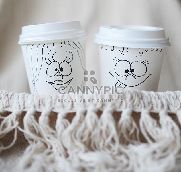 Paper cups with funny faces - бесплатный image #183755