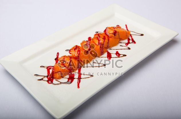 Dish of pumpkin on the plate on white background - image #198725 gratis