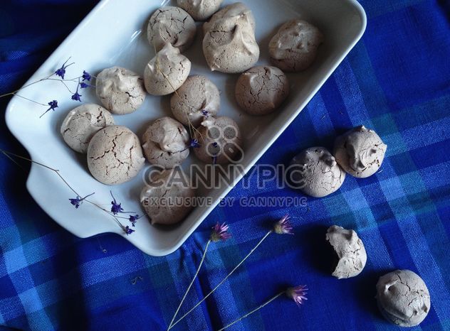 Homemade cookies on blue background - image #198875 gratis