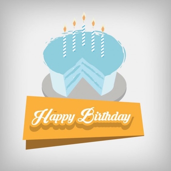 Happy Birthday Cake Design Vector - vector gratuit #201755 