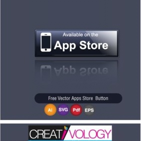Free Vector Apps Store Button - Free vector #203295