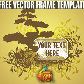 Free Vector Floral Tree Frame Template - Free vector #204735