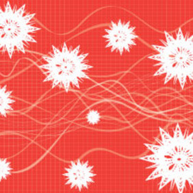 Piked Ornament Stars Red Background - vector gratuit #207165 