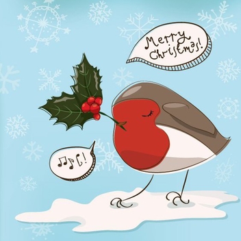 Christmas Robin - Free vector #208715