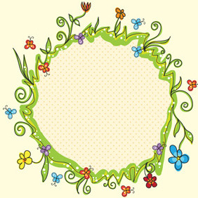 Spring Floral Frame 1 - vector #209645 gratis