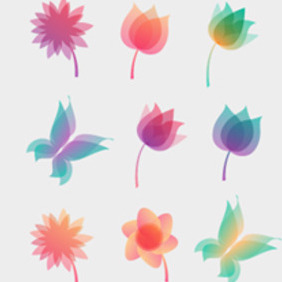 Pastel Floral Ornaments - vector gratuit #210225 