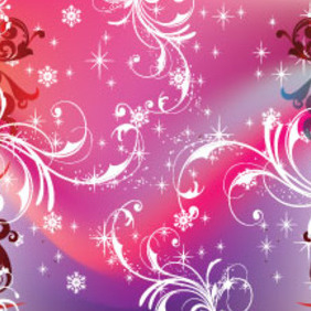 Swirly Purpled Stars Vector New Year Art - Free vector #211725