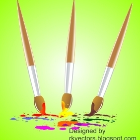 Vector Colourful Paint Brush - Free vector #218405