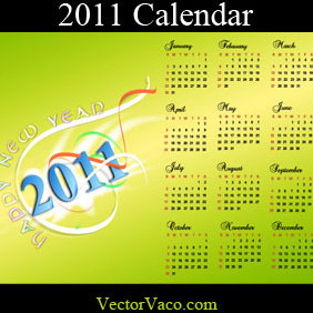 2011 Calendar - vector gratuit #218515 