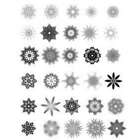30 Vector Snowflakes - vector #219485 gratis