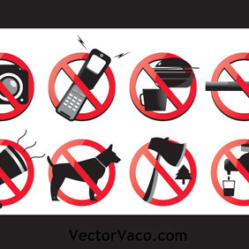 Vector Prohibited Signs - vector gratuit #219645 