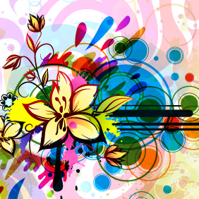 Colorful Floral Background Vector Background - Kostenloses vector #220215