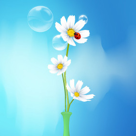 Spring Flowers Vase - бесплатный vector #220385