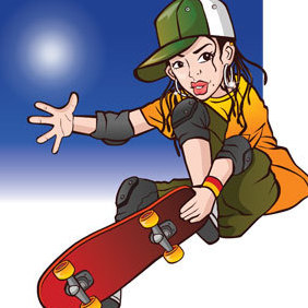 Skateboarding Vector - vector gratuit #221145 