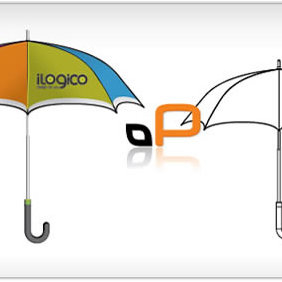 Umbrella Template - vector #223805 gratis