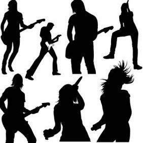 Live Music Vector Silhouettes - vector #223925 gratis