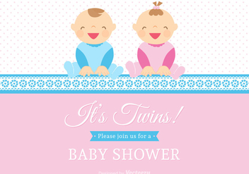 Free Vector Twin Babies Vector Card - бесплатный vector #272365