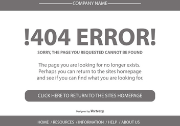 404 Error Page Template - Free vector #273975