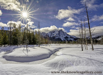 Stanley Lake winter sunstar - Free image #296195