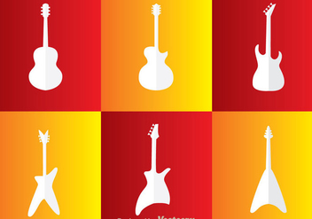 Guitar White Icons - vector gratuit #298015 