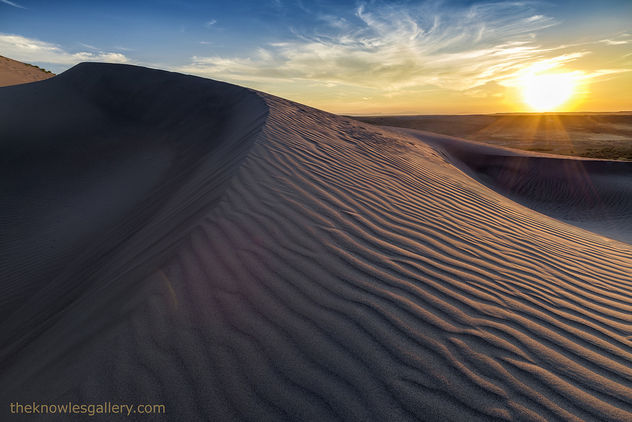 Sunset over rippled sand dune in Idaho - image gratuit #301095 