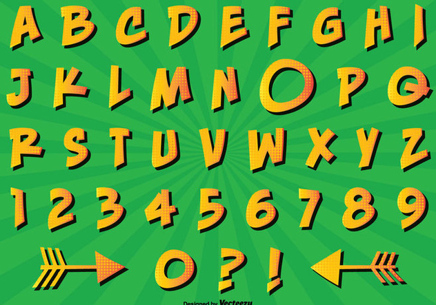 Comic Style Alphabet Set - vector gratuit #301835 