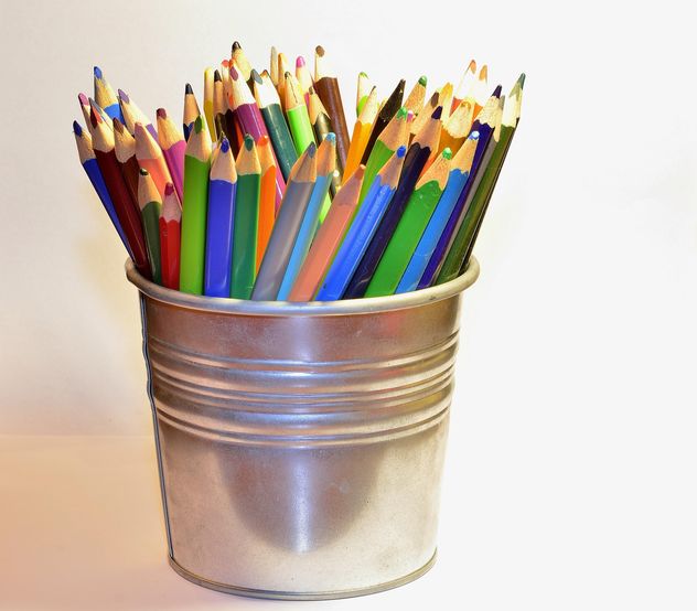 Colorful Pencils in pail - image gratuit #302825 