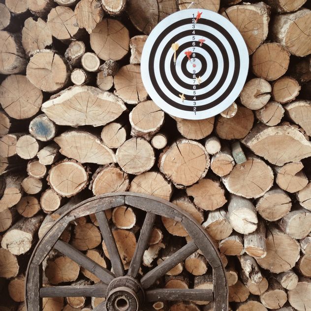 Darts, firewood and tire - Free image #304135