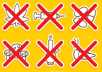 No Drugs Cross Sign - Free vector #304245