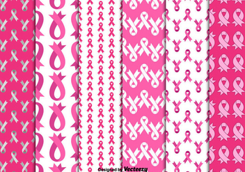Breast cancer ribbons patterns - vector gratuit #305495 