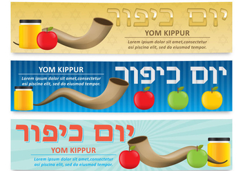 Yom Kippur Banners - бесплатный vector #305535
