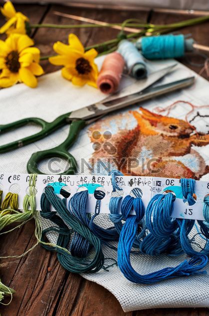 Scissors and sewing threads - Free image #305695