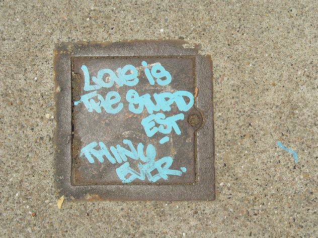 Sidewalk Graffiti: Love is the stupidest thing ever - Free image #307675