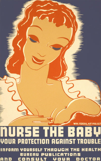 Nurse the baby: your protection against trouble, WPA poster, ca. 1937 - image #309195 gratis