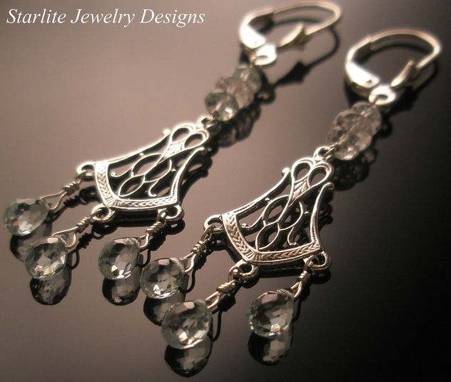 Starlite Jewelry Designs - Briolette Earrings - Jewelry Design ~ Fashion Jewelry - Aquamarine Earrings - image #314055 gratis