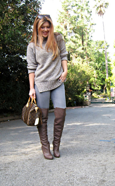 jeans otk boots sweater louis vuitton bag - Free image #314525