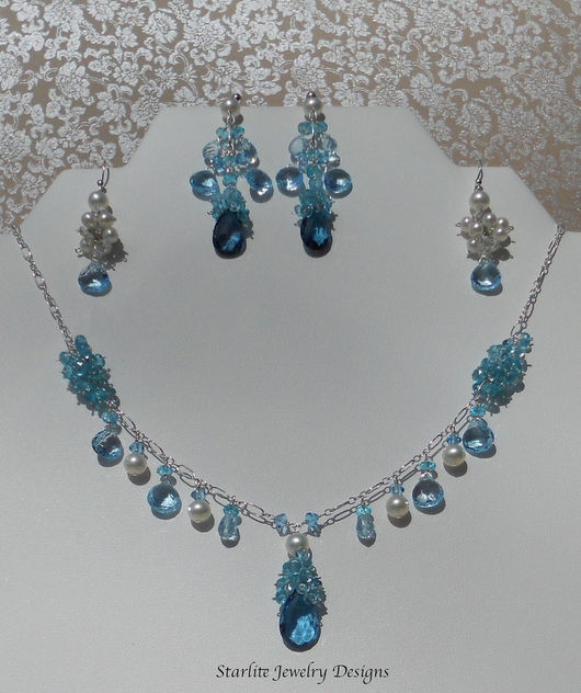 Starlite Jewelry Designs ~ Fashion Jewelry ~ Briolette Necklace ~ Blue Topaz ~ Jewelry Designer - image #314665 gratis