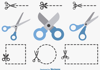 Flat Scissors Coupon Vectors - бесплатный vector #317575