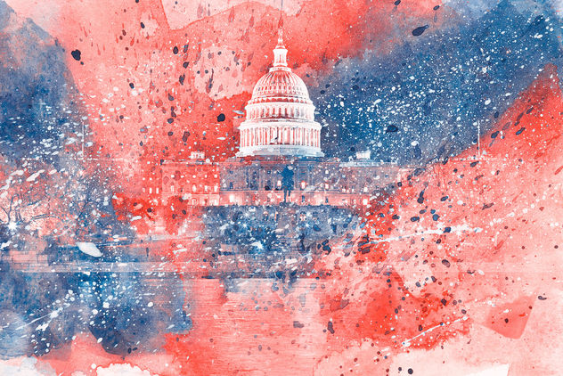 Acrylic DC Capitol - Red White & Blue - бесплатный image #324485