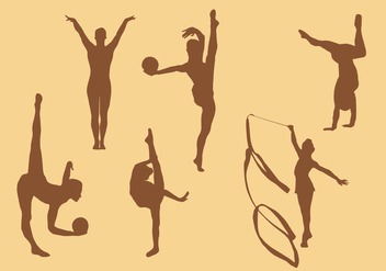 Gymnastic silhouette vectors - Free vector #327915