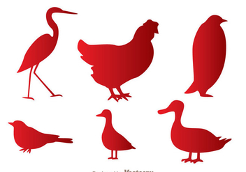 Fowl Red Silhouette Icons - Kostenloses vector #329385
