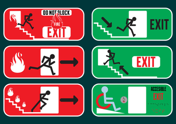 Exit signs in Vector Fromat - Free vector #329425