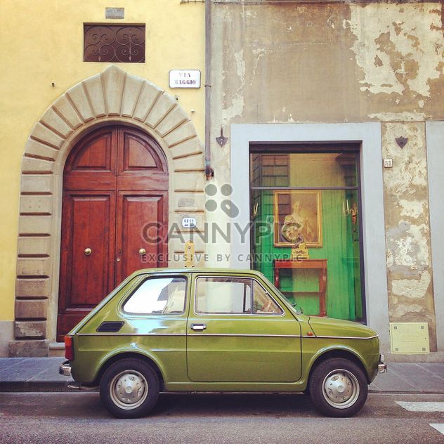 Retro green Fiat car - image gratuit #331435 
