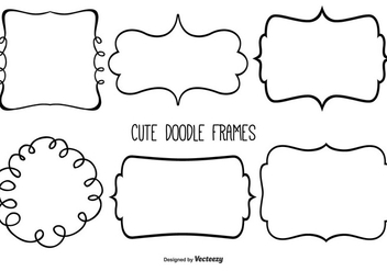 Cute Doodle Frame Set - vector gratuit #333375 