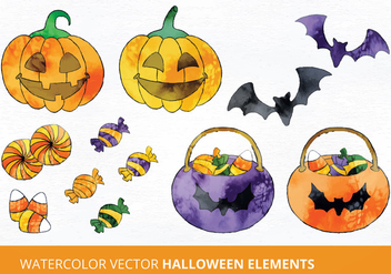 Watercolor Halloween Vector Illustration - vector gratuit #335475 
