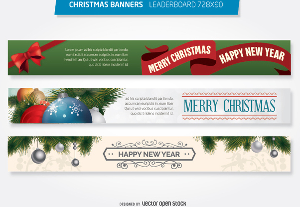 Christmas 728x90 Leaderboard Banner Template Kostenloser Vektor Download Cannypic
