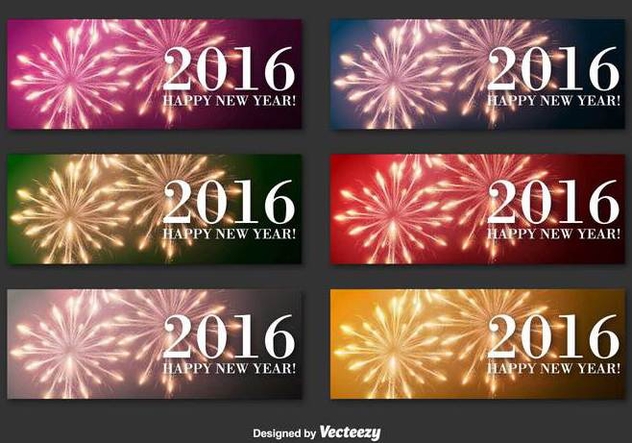 New Year 2016 banners - Free vector #336595