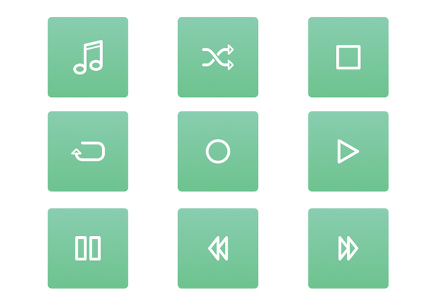 FREE MUSIC PLAYER ICON SET VECTOR - Kostenloses vector #336725