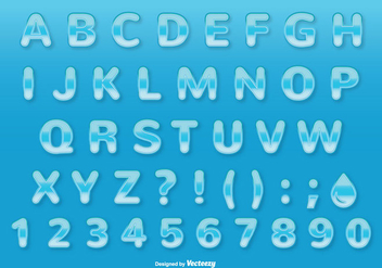 Water Style Font / Alphabet Set - бесплатный vector #336965