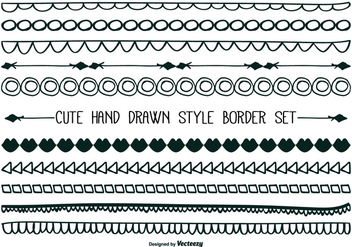 Cute Hand Drawn Style Border Set - vector gratuit #338115 